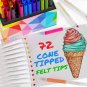 72 Felt Tip Pens - Markers for Kids - Premium Quality Washable Markers for Kids