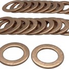 3/8" 10Mm ID Copper Crush Washers M10 Brake Hose Spacer Flat 14Mm-Od 10Mm-Id Fit