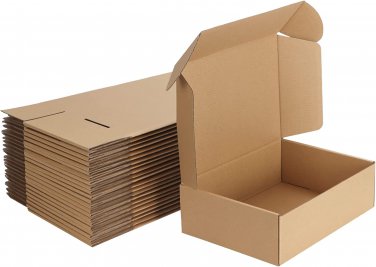 MEBRUDY 10X7X3 Inches Shipping Boxes Pack of 25, Corrugated Cardboard Box for Ma