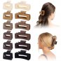 12 Pcs Rectangle Hair Claw Clips for Thick Hair, 4.1 Inches Large Hair Clips and