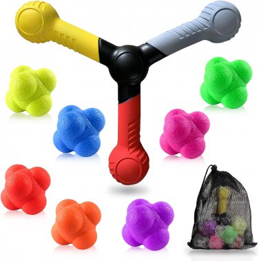 Reaction Speed Training Tools 8Pc Kit-Include 1 Hand Eye Coordination Stick, 7 R