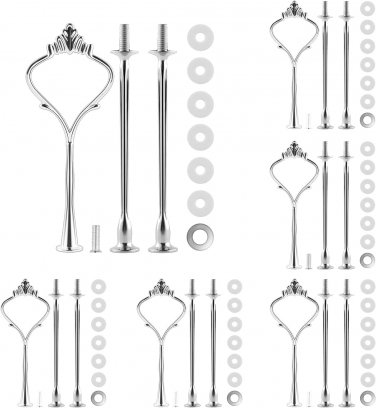 3 Tier Cake Stand Hardware Tiered Tray Hardware, 6 Sets Cake Stand Fittings Hard