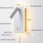 MOLUOLA LED Wall Lamp Wall Mounted Reading Lights, Adjustable Headboard Plug in