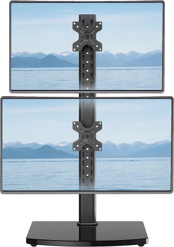 Vertical Dual Monitor Stand for 2 Computer Screen up to 32 Inch/33Lbs Each, Stac