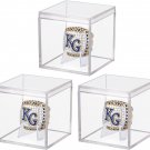3 Pack Championship Ring Display Case Clear Acrylic Display Case Mini Baseball S