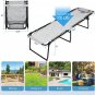 Lounge Chairs for Outside, Extra High Folding Beach Tanning Lounger with 4-Level