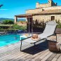 Lounge Chairs for Outside, Extra High Folding Beach Tanning Lounger with 4-Level