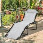 Lounge Chairs for Outside, Extra High Folding Beach Tanning Lounger with 4-Level