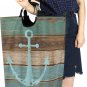 Retro Wooden Board Anchor Large Laundry Basket Vintage Beach Sea Ocean Marine Na