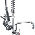 Commercial Wall Mount Kitchen Sink Faucets Brass Constructed Polished Chrome Pre