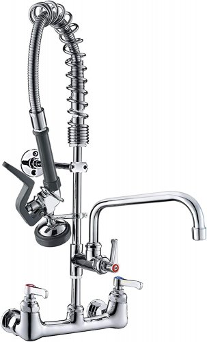 Commercial Wall Mount Kitchen Sink Faucets Brass Constructed Polished Chrome Pre
