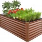 6X3X2Ft Outdoor Metal Raised Garden Bed, Deep Root Box Planter for Vegetables, F