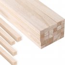 (30-Pack) 12” X 1/2” X 1/2” Square Wood Dowel Rods - Hardwood Square Sticks for