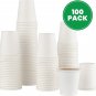 [100 Pack] 3 Ounce Paper Hot Cups Disposable Coffee Cup for Bathroom, Espresso,