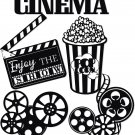 5 Pieces Metal Movie Theater Decor Home Room Cinema and Popcorn Wall Art Reel Si