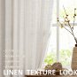 Side Light Door Panel Curtains Natural 72-Inch Long Linen Texture Narrow Semi Sh