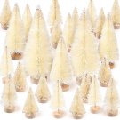 60 Pieces Artificial Mini Christmas Tree Sisal Snow Trees Bottle Brush Christmas