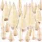 60 Pieces Artificial Mini Christmas Tree Sisal Snow Trees Bottle Brush Christmas