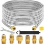 20 Feet High Pressure Braided Propane Hose Extension with Conversion Coupling 3/