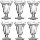| Ice Cream Sundae Glasses Set of 6 | Glass Tulip Sundae Cups | 5.6 Ounce Set of