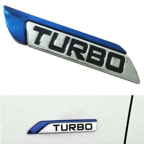 3D Metal Turbo LOGO Emblem Car Badge Decal Sticker for SUVs-Blue