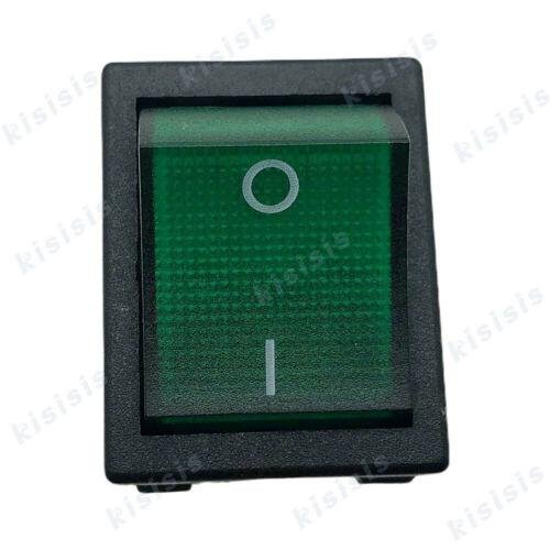 6 Pin Canal R Series Rocker Switch Green Double Pole 20A 16A 125V 250V