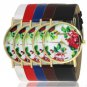 Women's Flower Printing Wrist Watch