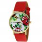 Women's Flower Printing Wrist Watch