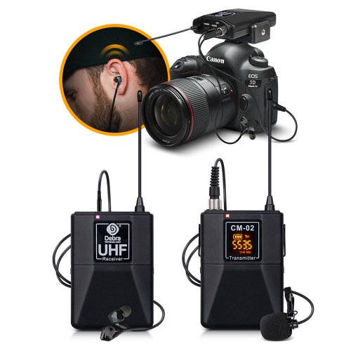 Wireless Microphone With Monitor Lavalier Camera Radio Microphone
