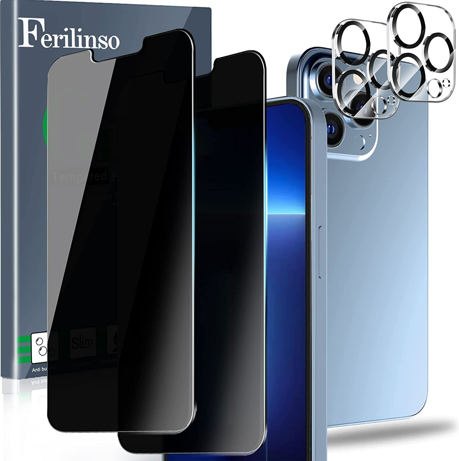 Ferilinso Compatible with iPhone 13 Pro Max Privacy Screen Protector