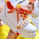 Ladies Vulcanized Chain Platform Sneakers