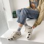 Ladies Vulcanized Cow Print Platform Sneakers