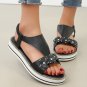 T-tied Floral Elastic Band Sandals