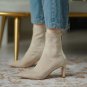 Women Sexy Black High Heels Zip Boots