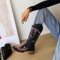 Women Ethnic Embroidery Mid-Calf Boots