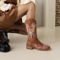 Women Ethnic Embroidery Mid-Calf Boots
