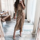 Sexy Deep V Neck Midi Dress
