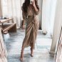 Sexy Deep V Neck Midi Dress