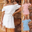 Women Sexy Lace White Mini Dress
