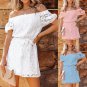 Women Sexy Lace White Mini Dress