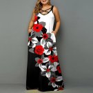 Plus Size L-5XL Floral Print Maxi Dress
