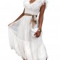 Women Ruffle With Belt Elegant Dress