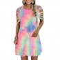 Elegant Tie Dye A-Line Beach Mini Dress