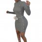 Spring Autumn Sweater Dress Long Sleeve Turtleneck