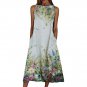 Floral Print Dress Vintage Round Neck