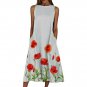 Floral Print Dress Vintage Round Neck