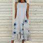 Floral Print Dress Vintage Round Neck
