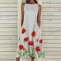 Floral Print Dress Vintage Round Neck