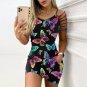 Butterfly Print Hollow Out Sleeve Casual Women Mini Dress