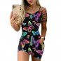 Butterfly Print Hollow Out Sleeve Casual Women Mini Dress
